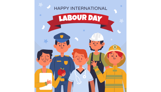 五种不同职业的人们设计劳动节矢量素材(AI/EPS)