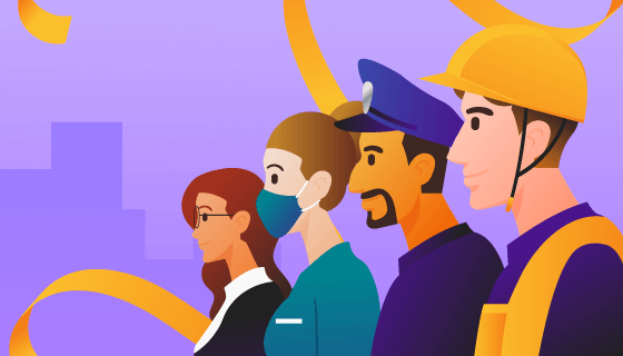 四种不同职业的人们设计劳动节矢量素材(AI/EPS)