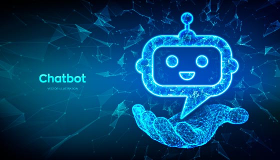 用手托着的 AI 智能聊天机器人图标矢量素材(EPS)