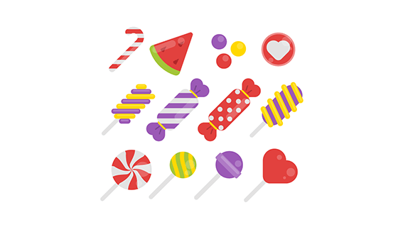 多彩美味糖果矢量素材(EPS/AI/PNG)