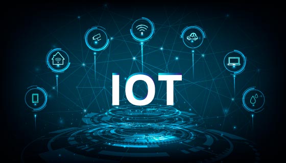 连接万物的 IOT 物联网科技背景矢量素材(EPS)