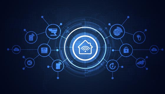 连接万物的 IOT 物联网科技背景矢量素材(EPS)