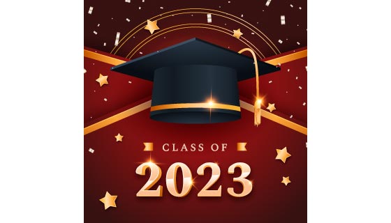 学位帽设计 2023 毕业背景矢量素材(AI/EPS)
