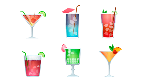 逼真鸡尾酒矢量素材(EPS/AI/PNG)