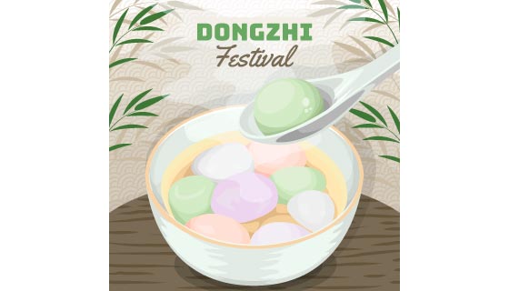 晶莹美味的汤圆设计冬至背景图矢量素材(AI/EPS)