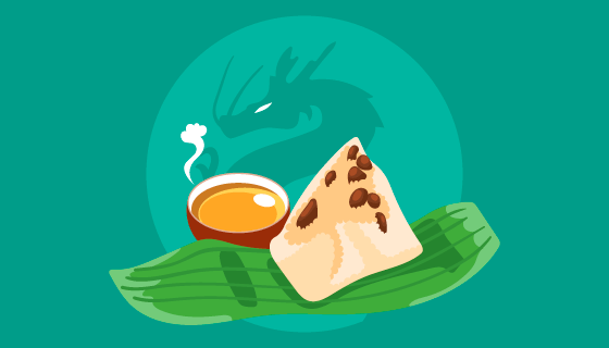 端午节美味粽子矢量素材(EPS/AI)