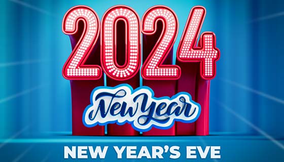 白色灯泡组成的数字设计2024新年快乐背景图素材(PSD)