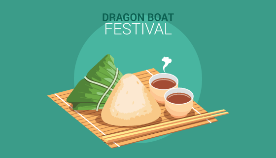 传统端午节粽子背景矢量素材(EPS/AI/PNG)