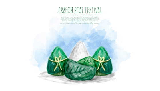 水彩端午节粽子背景矢量素材(EPS/AI)