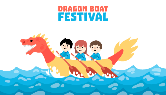 端午节赛龙舟背景矢量素材(EPS/AI)