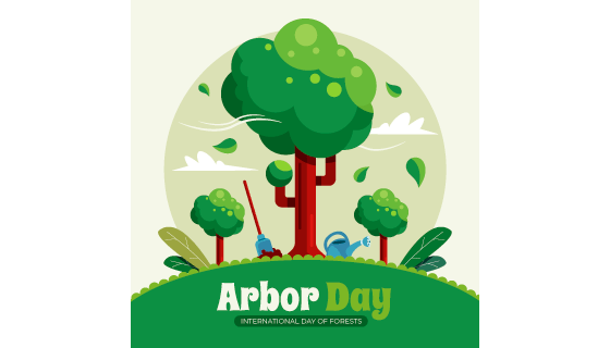 给地球种树设计植树节矢量素材(AI/EPS)