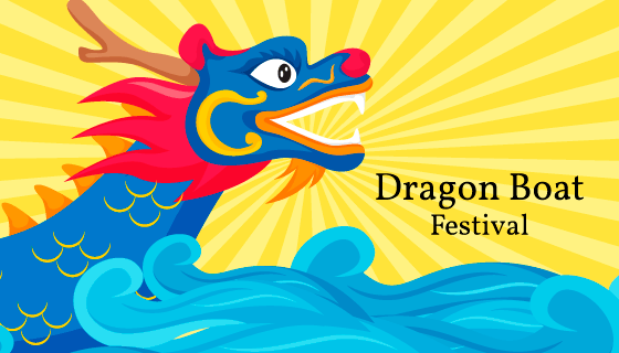 端午节龙头背景矢量素材(EPS/AI)