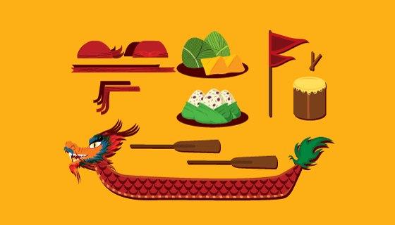 端午节元素矢量素材(EPS/SVG/PNG)