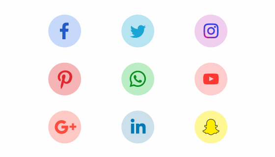 扁平社会化媒体图标矢量素材(EPS/PNG)