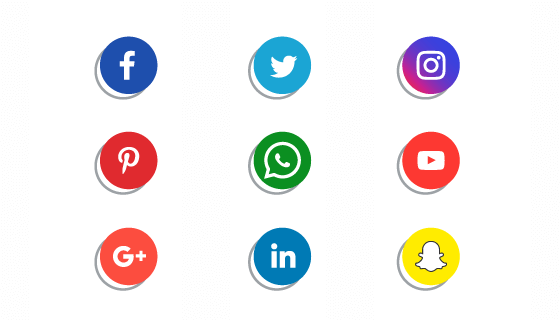 扁平社会化媒体图标矢量素材(EPS/PNG)