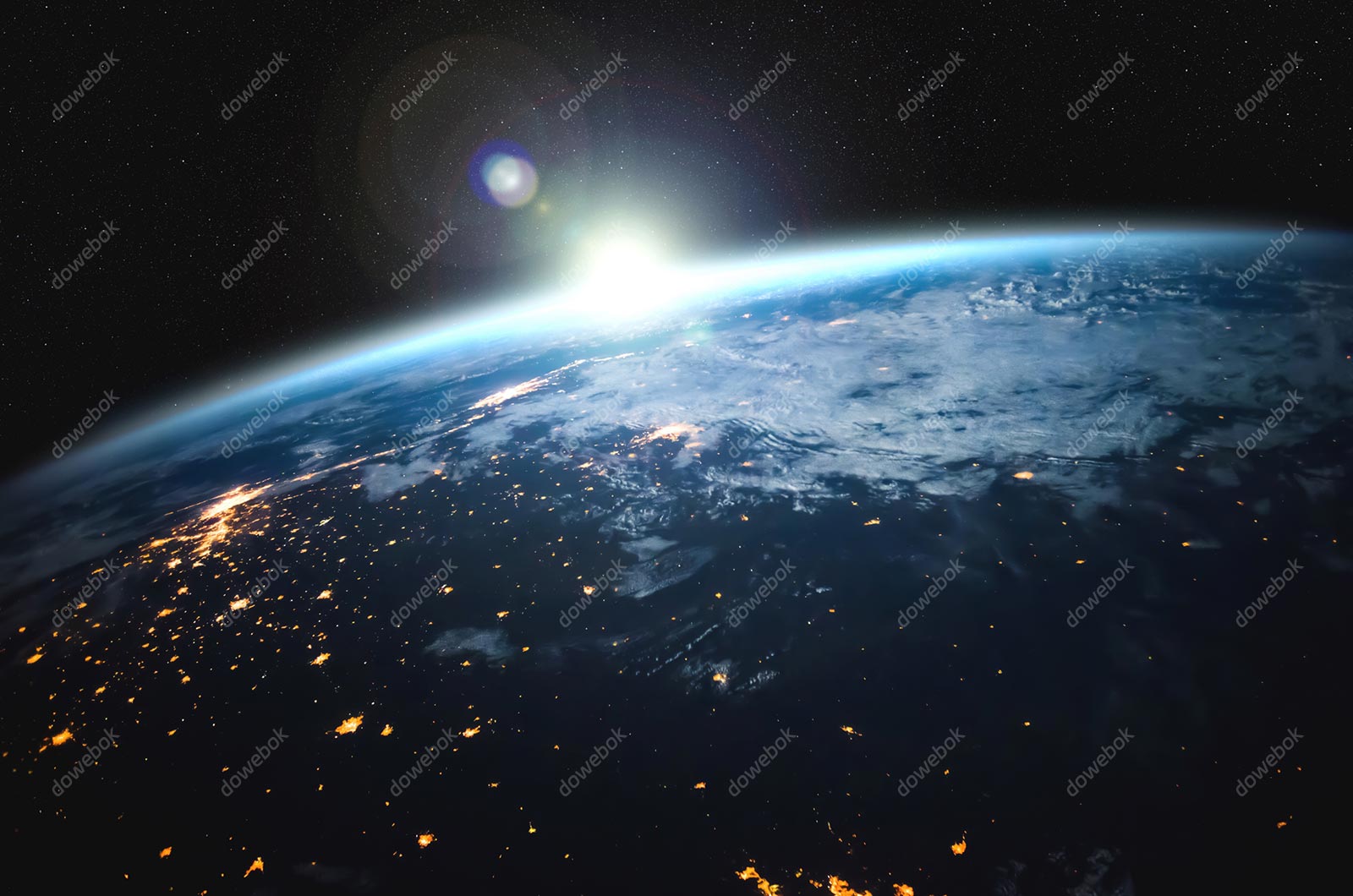 从太空上遥看美丽的地球高清图片素材(JPG)