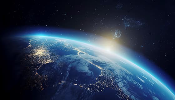 在太空上遥看美丽的地球高清图片素材(JPG)