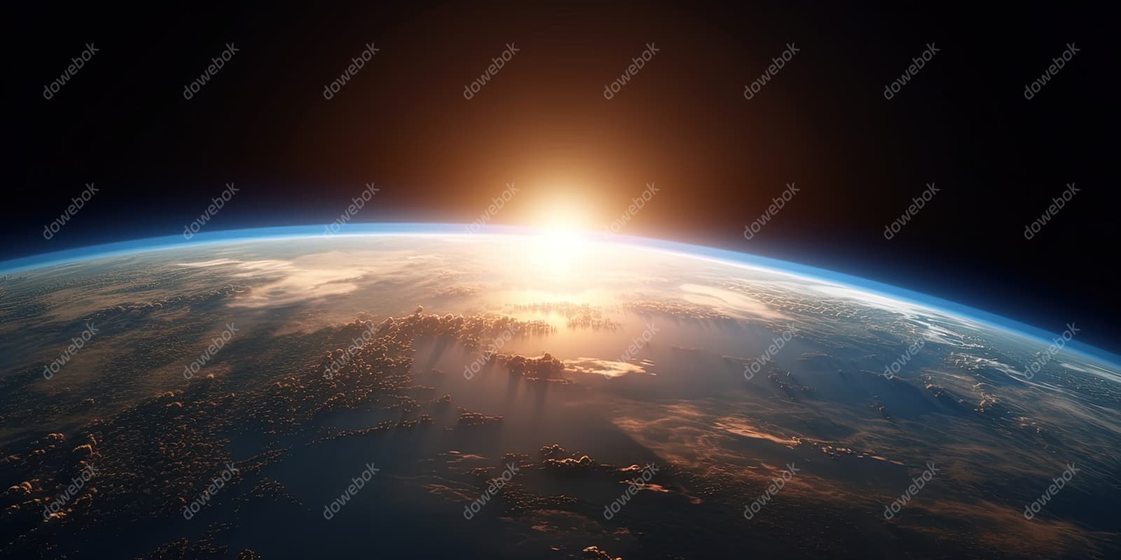 从太空上看地球日落高清图片素材(JPG)