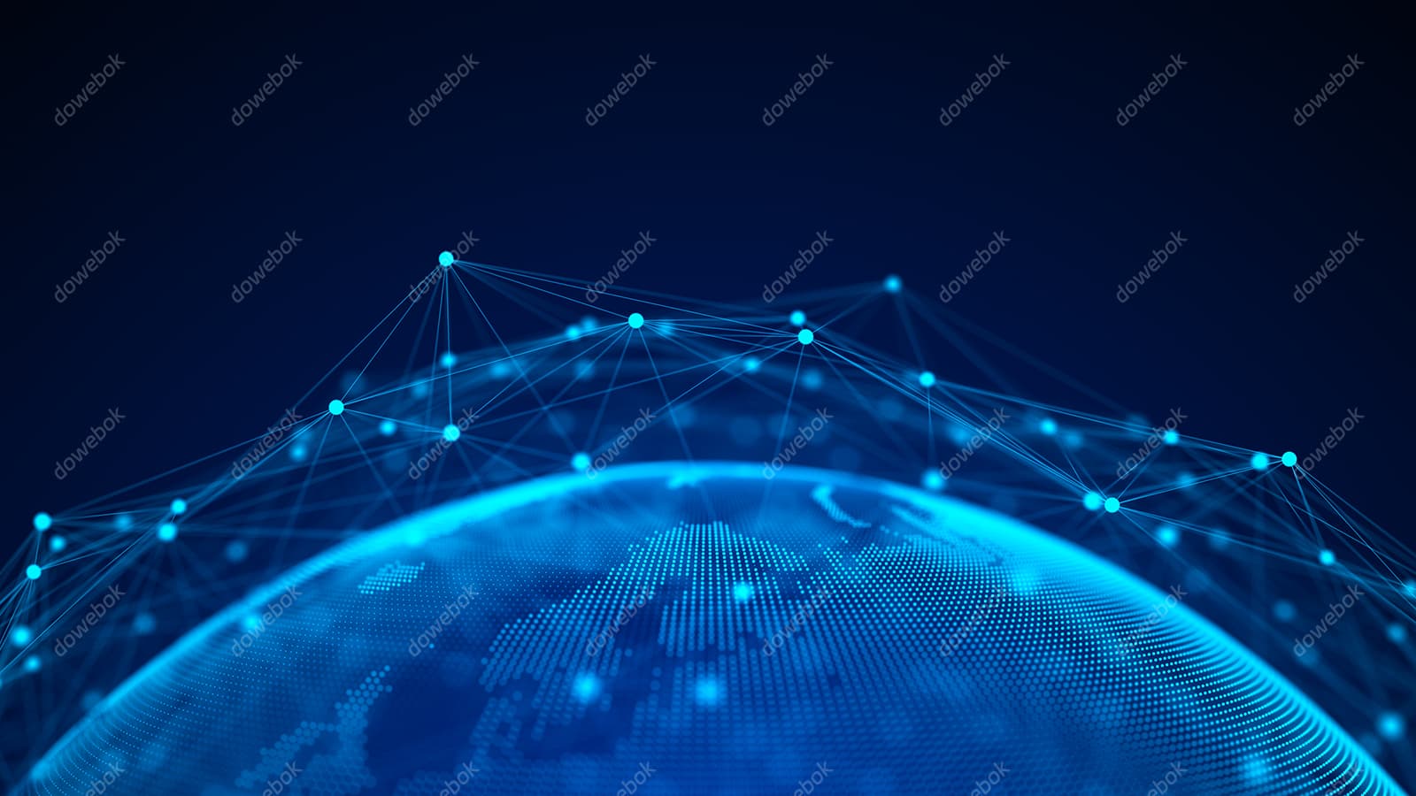 全球网络连接互联互通蓝色地球图片素材(JPG)