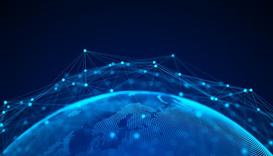 全球网络连接互联互通蓝色地球图片素材(JPG)