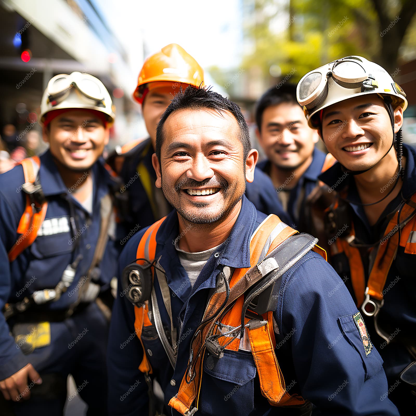 微笑的工人们高清图片素材(JPG)
