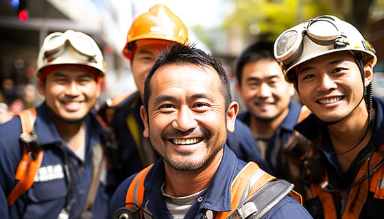 微笑的工人们高清图片素材(JPG)