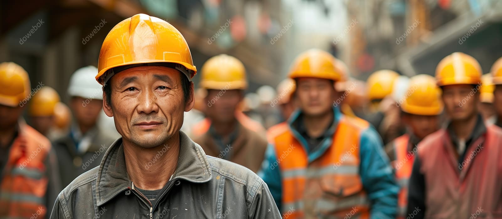 满脸岁月痕迹的中年工人高清图片素材(JPG)