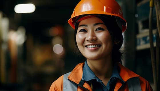 车间里面带微笑的女工人高清图片素材(JPG)