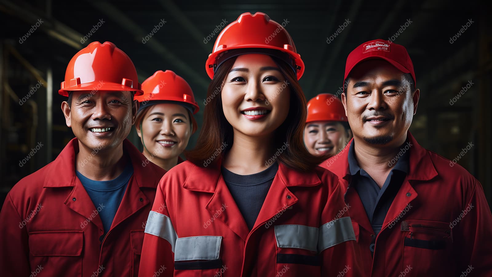 面带微笑的工人们高清图片素材(JPG)