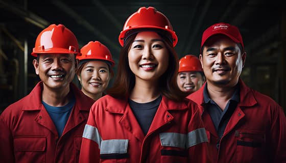 面带微笑的工人们高清图片素材(JPG)