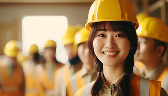 面带微笑的女工人高清图片素材(JPG)