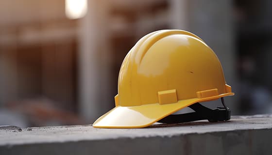 建筑工地上的黄色安全帽高清图片素材(JPG)