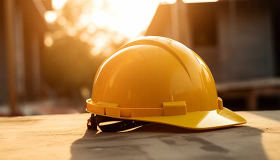 建筑工地上的黄色安全帽高清图片素材(JPG)