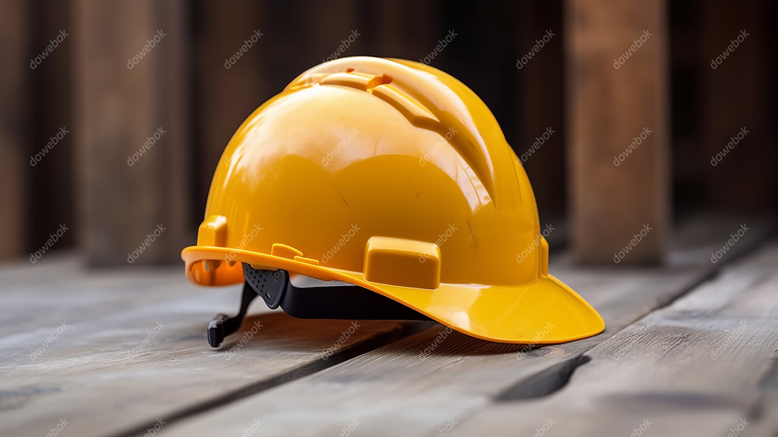 建筑工地上的黄色安全帽高清图片素材(JPG)