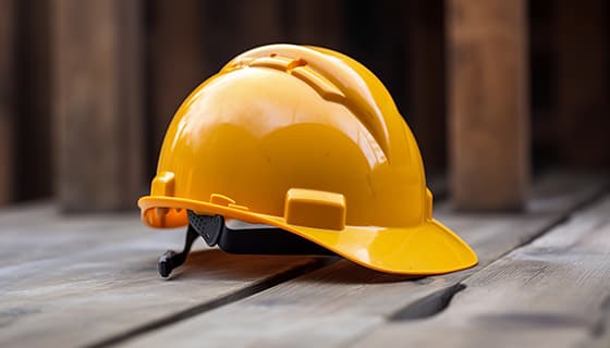 建筑工地上的黄色安全帽高清图片素材(JPG)