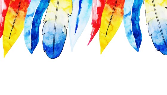 美丽的水彩羽毛背景矢量素材(EPS/PNG)