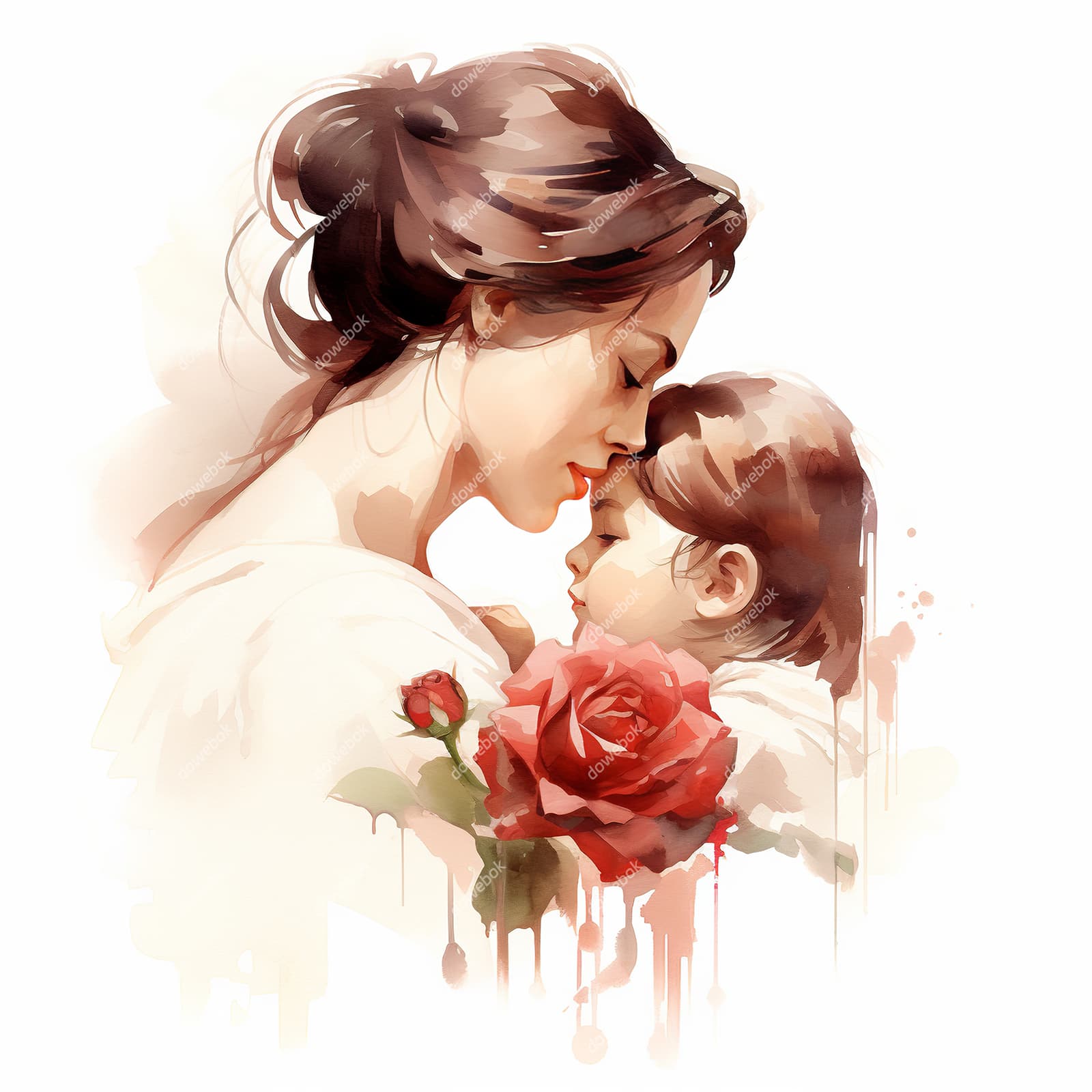 母亲抱着孩子设计母亲节插画图片素材(JPG)