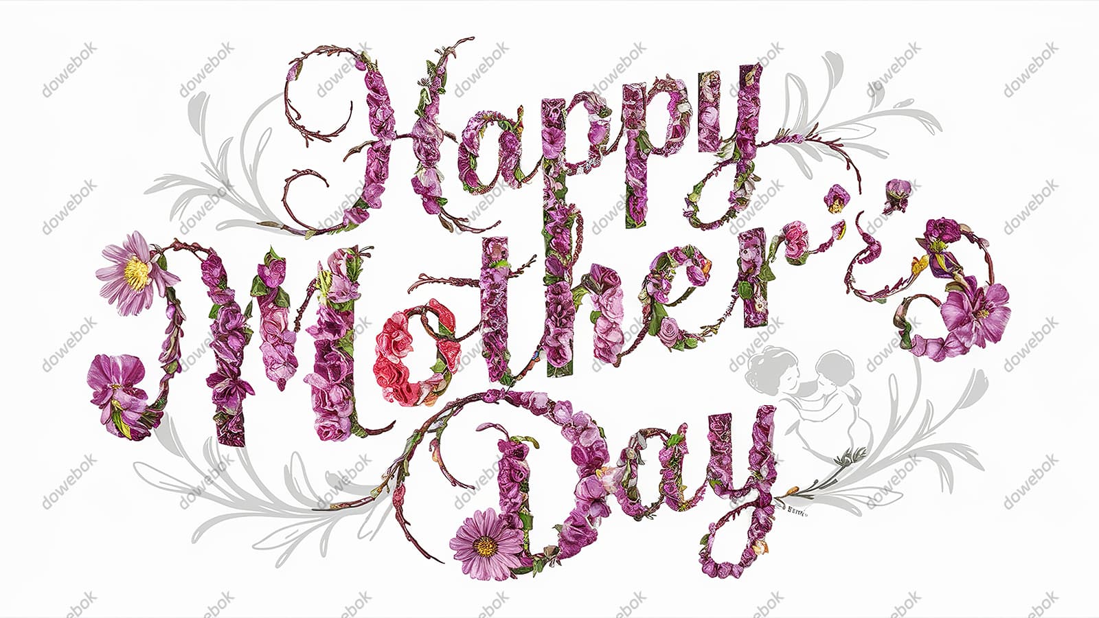 创意 happy mother’s day 字母母亲节背景图片素材(JPG)