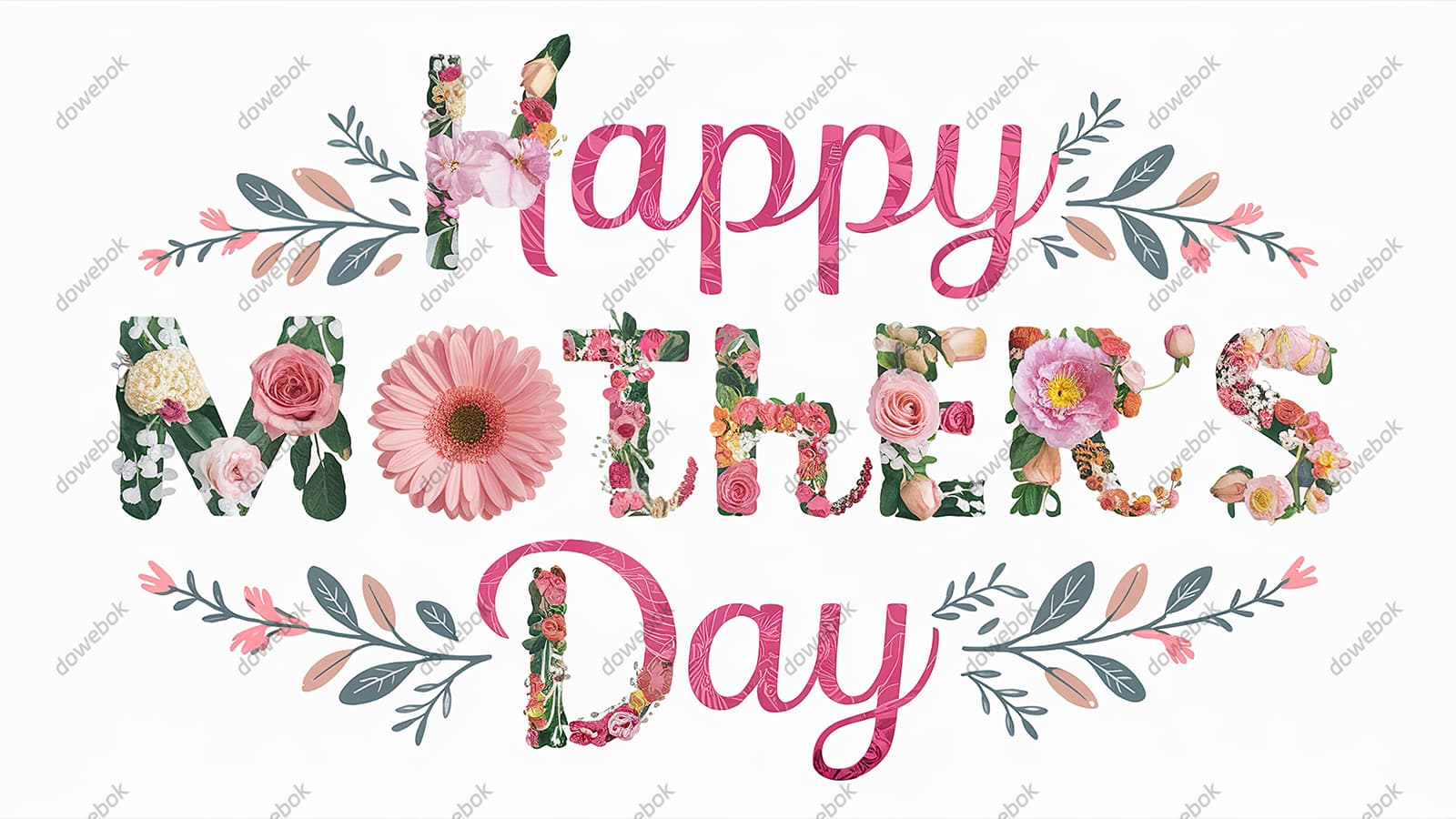 创意 happy mother’s day 字母母亲节背景图片素材(JPG)