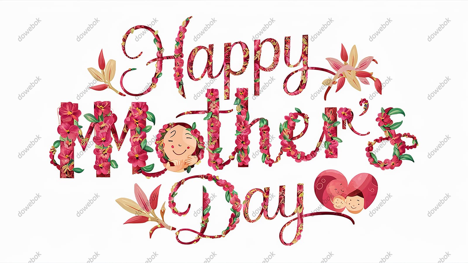 创意 happy mother’s day 字母母亲节背景图片素材(JPG)