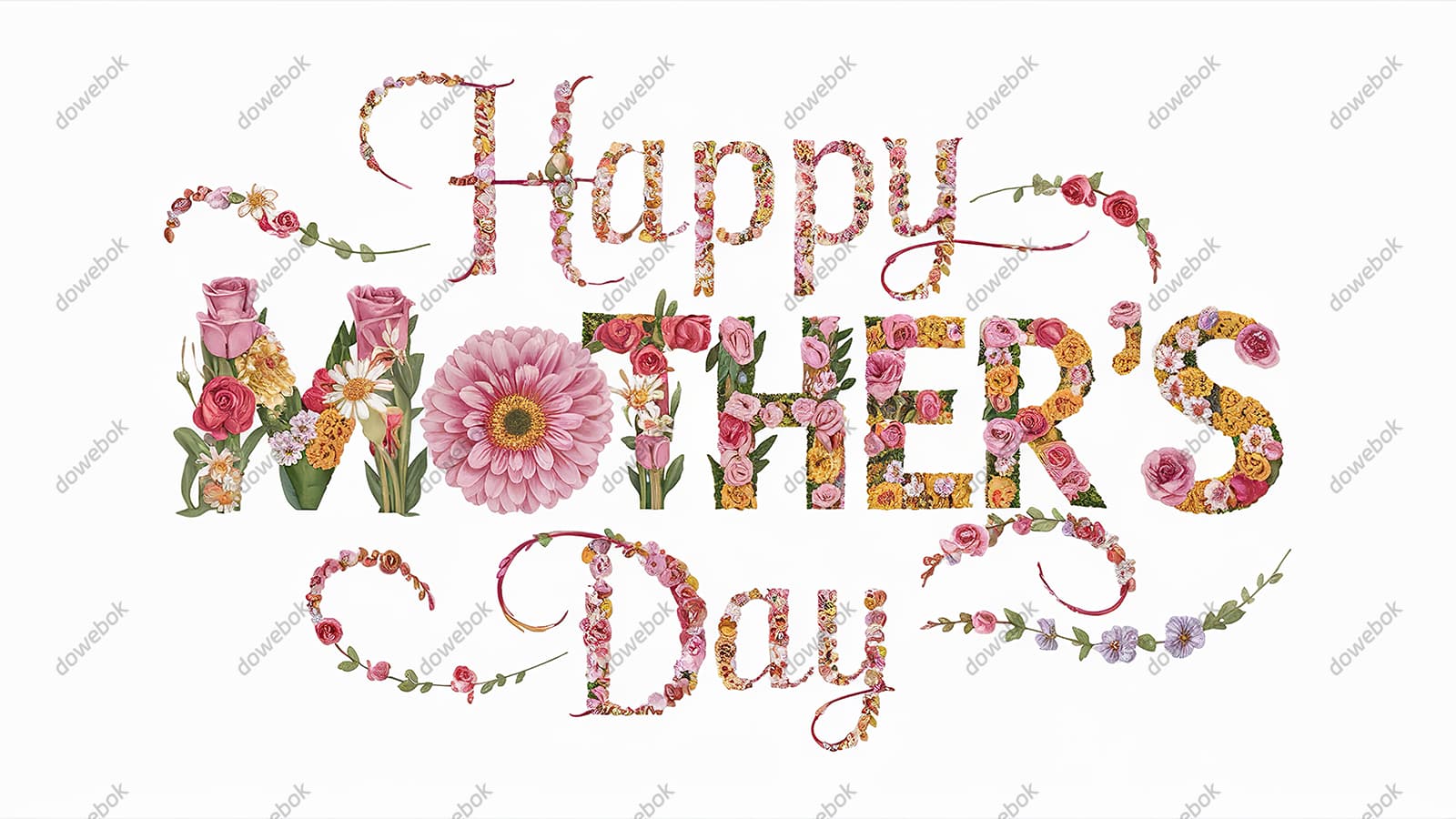 创意 happy mother’s day 字母母亲节背景图片素材(JPG)