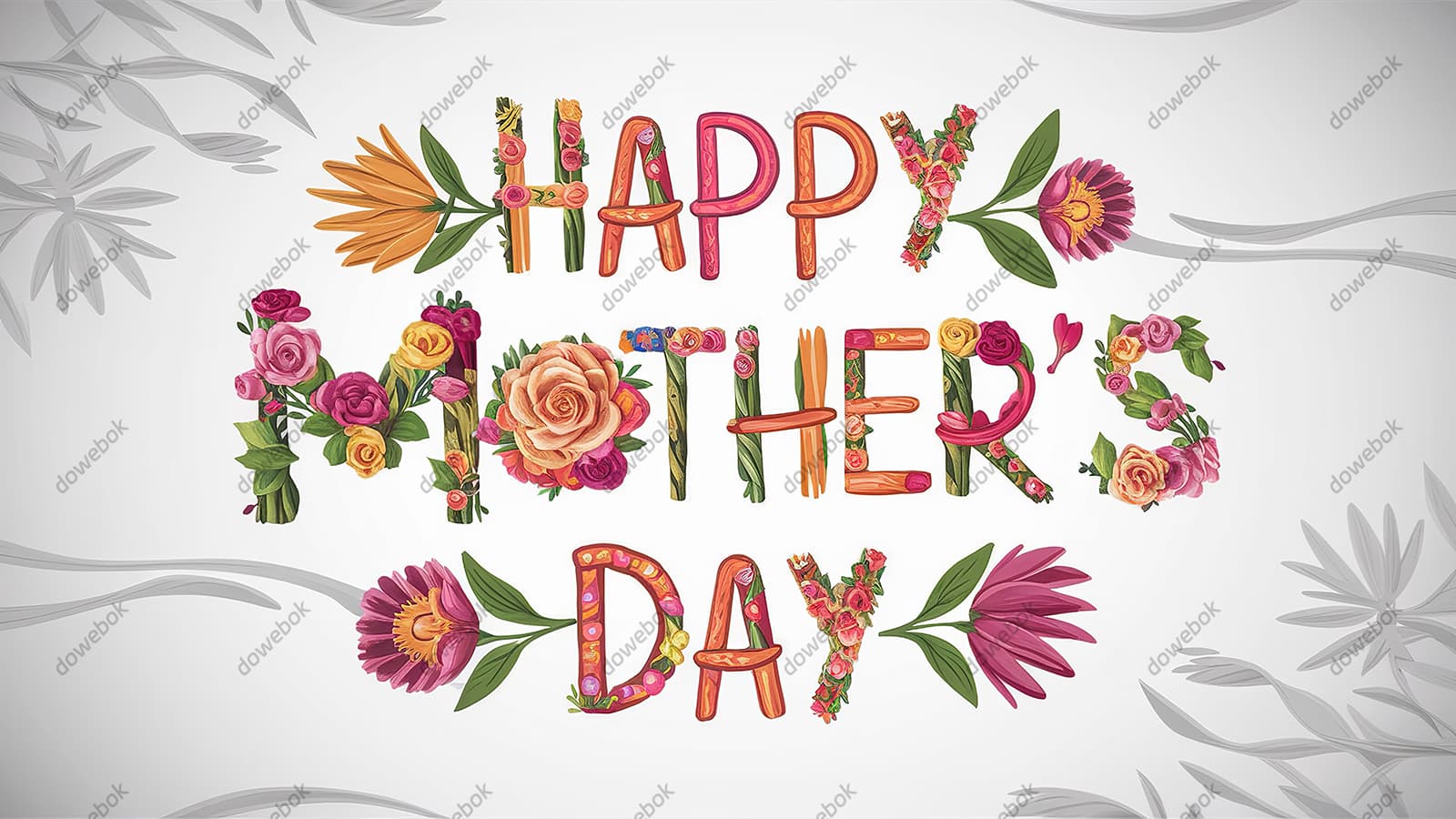 创意 happy mother’s day 字母母亲节背景图片素材(JPG)