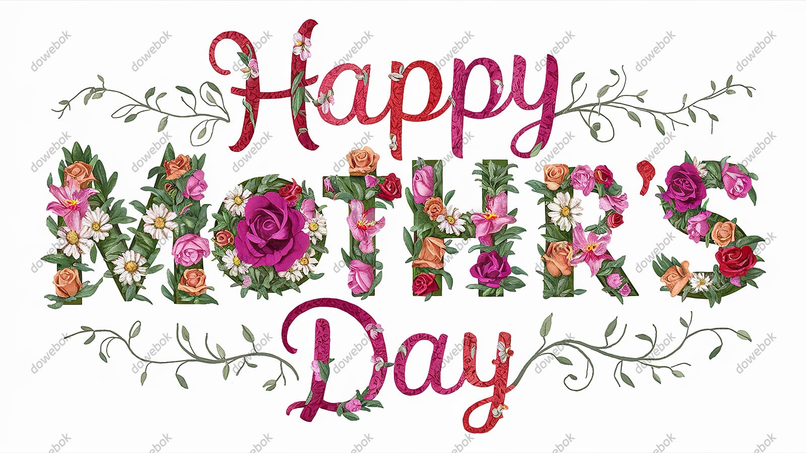 创意 happy mother’s day 字母母亲节背景图片素材(JPG)