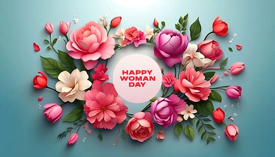 多彩漂亮花卉和 happy mother’s day 字母设计母亲节背景图片素材(JPG)