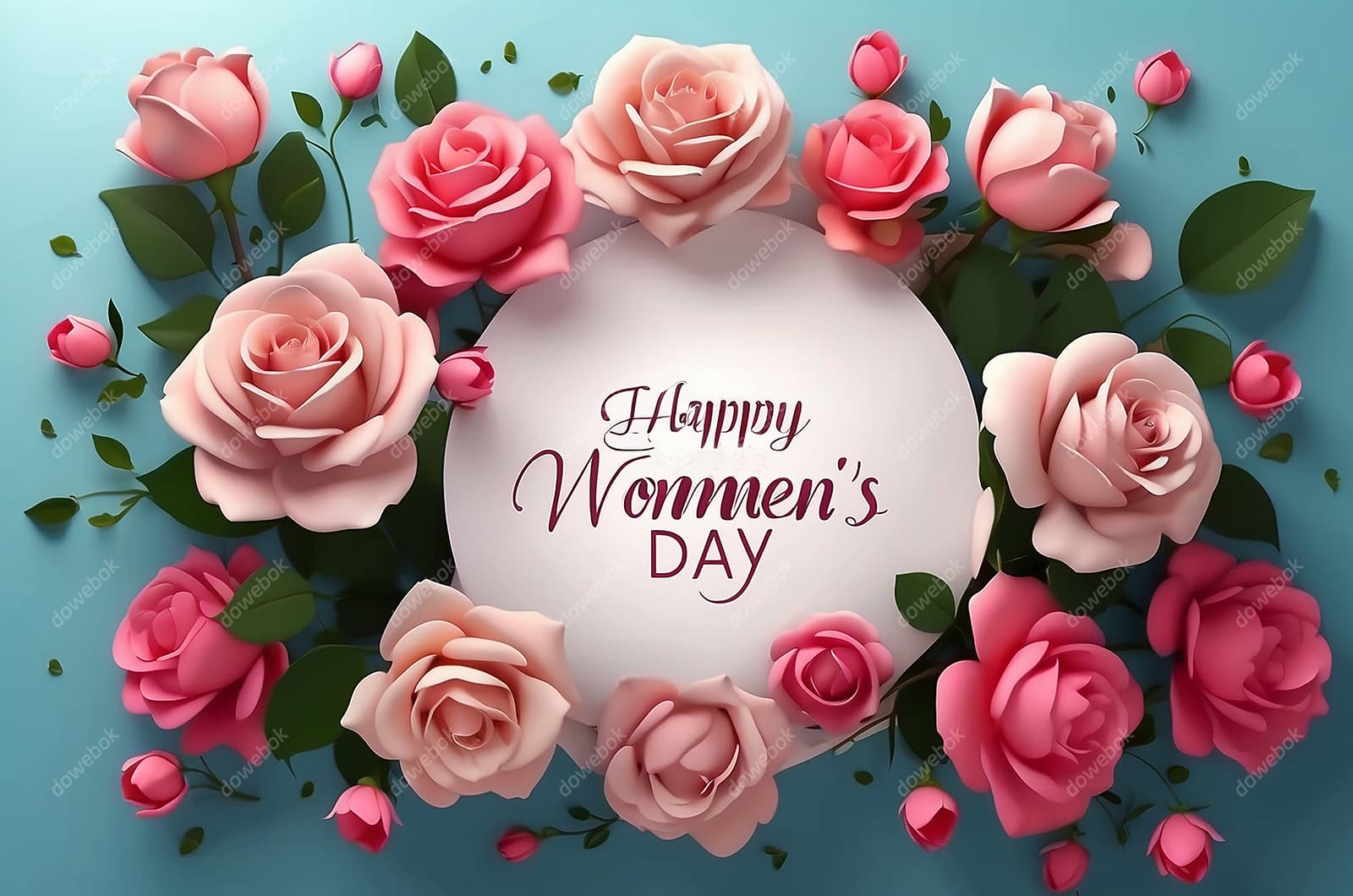 多彩漂亮花卉和 happy mother’s day 字母设计母亲节背景图片素材(JPG)