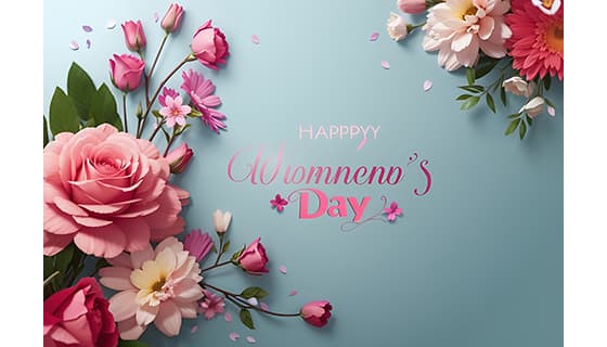 多彩漂亮花卉和 happy mother’s day 字母设计母亲节背景图片素材(JPG)