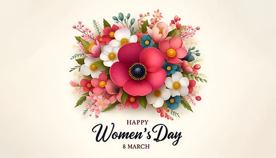 多彩花卉设计妇女节背景图片素材(JPG)
