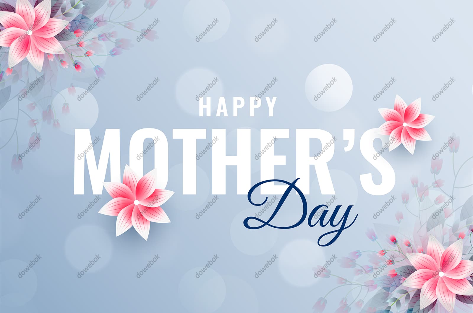漂亮花朵设计母亲节背景矢量素材(EPS)