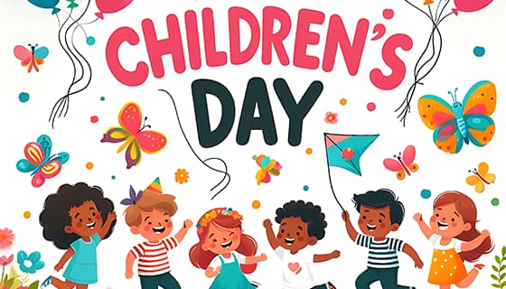 开心快乐庆祝六一儿童节的小朋友图片素材(JPG)