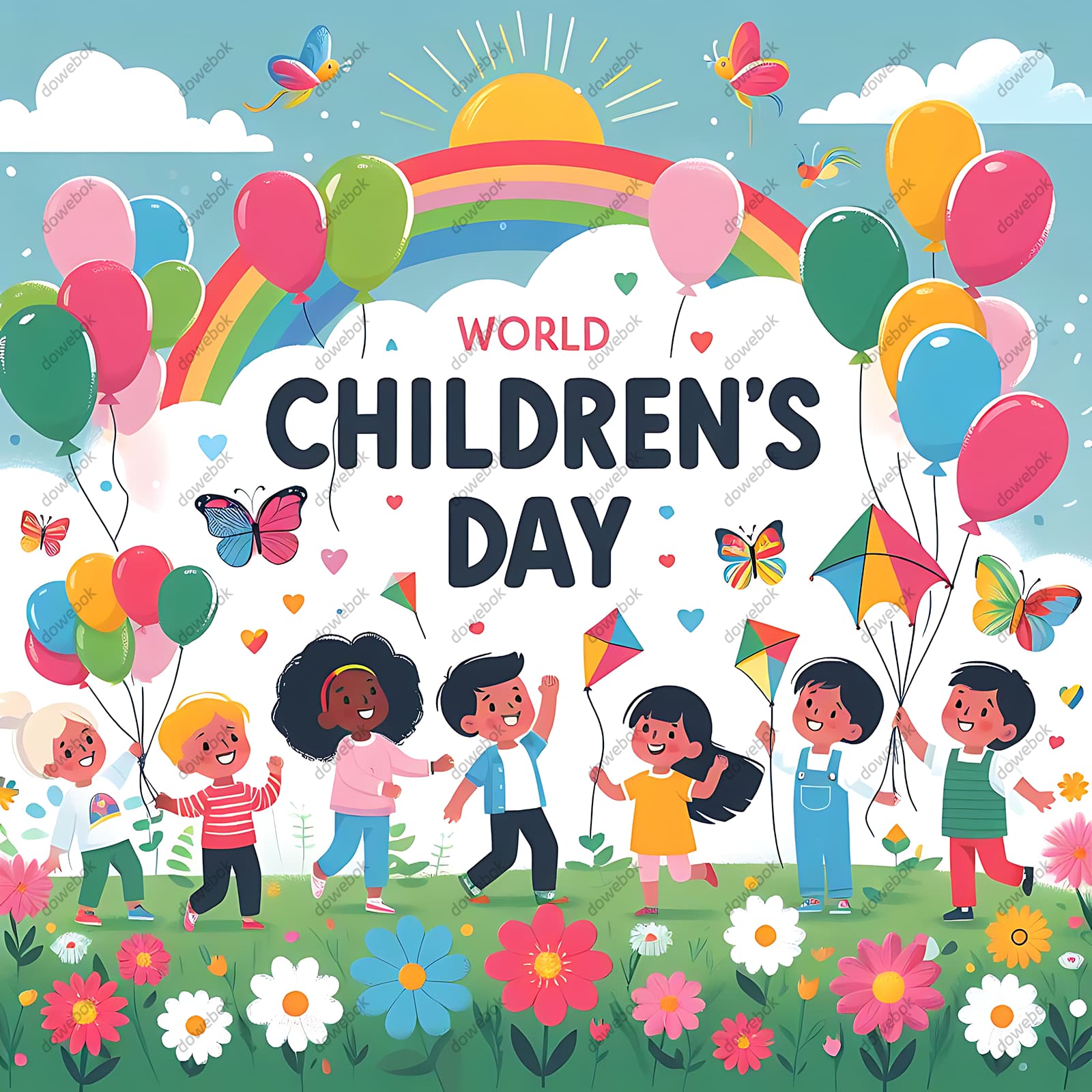 开心快乐庆祝六一儿童节的小朋友图片素材(JPG)